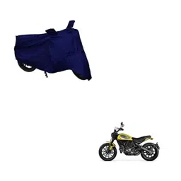 Kozdiko Polyester Matty Blue Dust &a; Waterproof Bike Body Cover with Mirror Pocket for Ducati Scrambler-picture-35