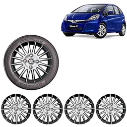 Auto Pearl 4 Pcs 14 inch ABS Silver &a; Black Wheel Cover Set for Honda Jazz 2015-picture-23