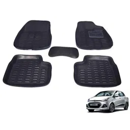 Kozdiko 5 Pcs 3D Black Car Foot Mat Set for Hyundai Xcent, koz_20991-picture-36