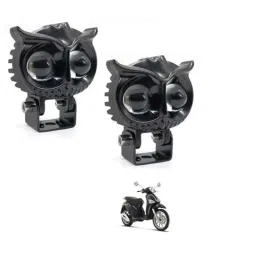 Kozdiko 2 Pcs Yellow &a; White Owl Eye Shape LED Amber Fog Light Set for Vespa Liberty-picture-21