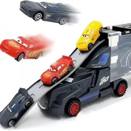 aexoniz toys Push & Pull Along Vehicle Toys Truck Toys For Kids with Mini Car-7 Piece image 2