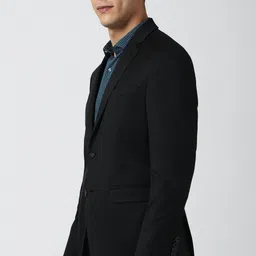 peter england Men Solid Single Breasted Casual Blazer image 4