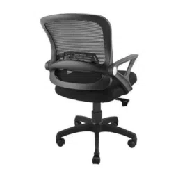 Adiko Black Low Mesh Back Ergonomic Office Chair with Armrest, ADPN CH 032 image 4