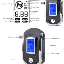 digimetrix Digital Alcohol Tester AT6000 with LED Display & 5 Extra Mouthpieces Analytical Scale image 3