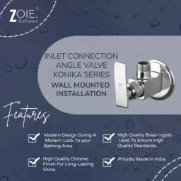 Zoie Konika Brass Chrome Finish Angle Valve, Z25003 image 2