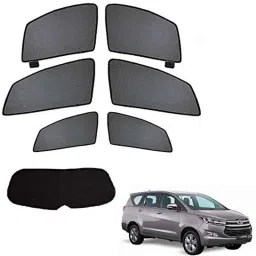 Kozdiko 4 Pcs Black Car Half Magnetic Sunshade Curtain with Dicky Set for Toyota Innova Crysta-picture-16