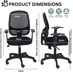 Heikin 804 Black Low Back Breathable Mesh DIY Ergonomic Office Chair for Work from Home, HE-00006 image 4