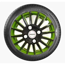 Prigan 4 Pcs 15 inch Polypropylene Black &a; Green Wheel Cover Set for Toyota Etios Liva V Dual Tone, VD, VX &a; VXD, Camry1-Green-15-Etiosliva image 4