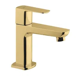 Aquieen Zura Brass Gold Wash Basin Pillar Cock with Provision for Cold Water-image-14