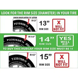 Auto Pearl 4 Pcs 14 inch Black ABS Hubcap Wheel Cover Set with Retention Ring for Hyundai i10GrandNios image 5