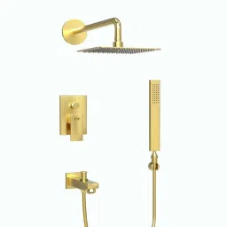 ZAP Elixir 5633 3 Pcs Brass Gold Coated Divertor, Hand Shower &a; Shower Head Set-picture-41