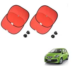 Kozdiko 4 Pcs Nylon &a; Metal Red Car Window Sun Shade Set for Honda Brio-picture-39