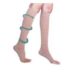 Sorgen Classique Lycra Class 1 Knee Length Open Toe Medical Compression Stockings, SLCS1314, Size: XL-picture-40