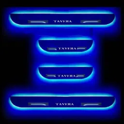 Car Accessories Hub 4 Pcs Acrylic Black Sill Scuff Plate Set with Blue LED for Chevrolet Tavera Type-1-picture-14