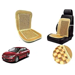 Auto Pearl PU, Velvet &a; Wooden Beads Beige Rectangular Seat Cushion for Toyota Altis-picture-13