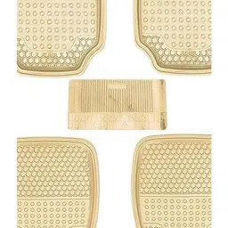 Kozdiko 5 Pcs 3G Honey Rubber &a; PVC Beige Heavy Car Foot Mat Set for Honda Brio, koz_56600 image 2