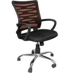 Furniturstation Leatherette Brown Ergonomic Mesh Low Back Office Chair, SB_MESH -02_ 2 IN 1 BR-picture-47