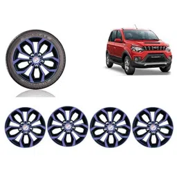 Auto Pearl 4 Pcs 15 inch Violet &a; Black ABS Press Type Hubcap Wheel Cover Set with Retention Ring for Mahindra NuvoSport-picture-10