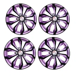 Auto Pearl 4 Pcs 15 inch Black Voilet ABS Press Type Hubcap Wheel Cover Set with Retention Ring for All Cars-picture-30