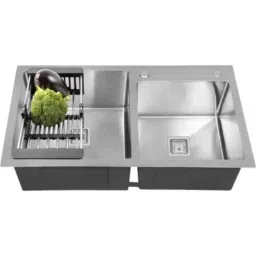 Fossa FS-23501 32x18x10 inch Stainless Steel Matt Finish Silver Double Bowl Handmade Kitchen Sink, FS-7TH-picture-25