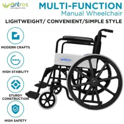 Entros Aluminium Black Manual Foldable Wheel Chair, KL875 image 5