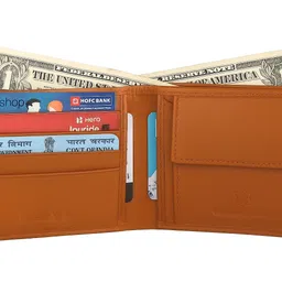 zylar verse Men & Women Casual, Ethnic, Evening/Party, Formal, Trendy, Trendy Tan Genuine Leather RFID Wallet image 2