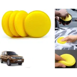 Auto Pearl Polyurethane Beige Washing &a; Waxing Polish Foam Sponge for Safari Strome 2019 (Pack of 4)-picture-41