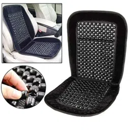 Auto Pearl PU, Velvet &a; Wooden Beads Black Rectangular Seat Cushion for Maruti Suzuki Swift Dezire Type-2 (Pack of 2 ) image 3