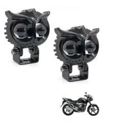 Kozdiko 2 Pcs Yellow &a; White Owl Eye Shape LED Amber Fog Light Set for Maruti Suzuki GS 150 R-picture-41