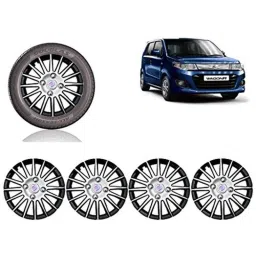 Auto Pearl 4 Pcs 13 inch ABS Black &a; SIlver Car Wheel Cover Set for Maruti Suzuki WagonR 2017-picture-33