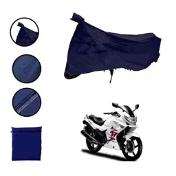 Riderscart Polyester Blue Waterproof Two Wheeler Body Cover with Storage Bag for Hero Karizma ZMR image 2