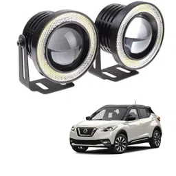 Kozdiko 2 Pcs 15W 3.5 inch High Power White LED Projector COB Fog Light Set with White Angel Eye Ring for Nissan Kicks, koz_89406-picture-32