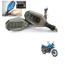 Kozdiko 4 Pcs Plastic Front &a; Rear U Shape Dual Color DRL LED BIke Indicator Set for Honda Honda Livo-picture-36