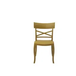 Supreme Cruz Wooden Looks Plastic Bronze Yellow Chair without Arm (Pack of 4)-picture-41