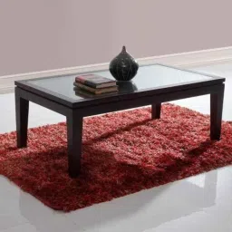 Evok Rio Sheesham Wood Dark Brown Coffee Table with Glass Top, IT00059552 image 3