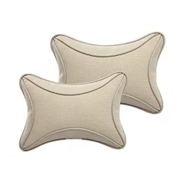 Kozdiko 2 Pcs Memory Foam &a; Polyester Beige Dots Car Neck Rest Pillow Set for Renault Koleos, koz_45847-picture-34