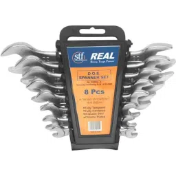 Real Stf 15 Pcs 8 inch Combination Plier, 8 Pcs Double Open End Spanners with Hanging Tray, 1/2lb Claw Hammer Steel Shaft &a; 5 Pcs Screw Driver Multi Hand Tool Kit image 2