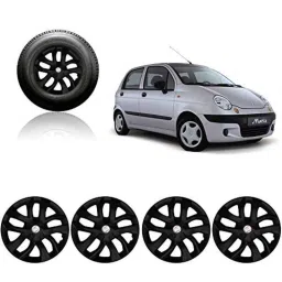 Auto Pearl 4 Pcs 13 inch ABS Black Press Fitting Wheel Cover Set for Daewoo Matiz-picture-17