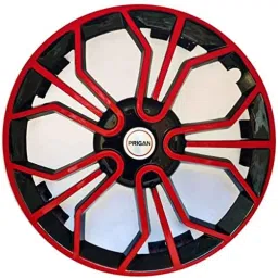 Prigan 4 Pcs 14 inch Polypropylene Black &a; Red Wheel Cover Set for Honda Brio, Magic Black Red 14 image 2