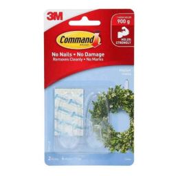 3M Command Medium 2 Pcs Plastic Transparent Hooks with 4 Strips-picture-33