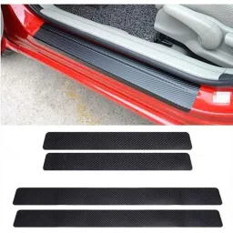 Just Rider 3D Carbon Strip Car Door Fiber Scuff Protective Sill Cover Panel Sticker Set (Pack of 5) image 3