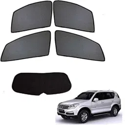Kozdiko 4 Pcs Black Car Half Magnetic Sunshade Curtain with Dicky Set for Mahindra Rexton-picture-37