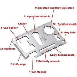 Krost 150mm 6 Hole 240 Grit Aluminium Oxide Red Hook &a; Loop Sanding/Paper Disc with 11 in 1 Pocket Multitool, KTH6371, Style: 5 image 4