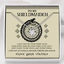rakva Gift Wife To My Shieldmaiden I Love You To Valhalla And Back Viking Gift Rhodium Zircon Sterling Silver Pendant Set-picture-16
