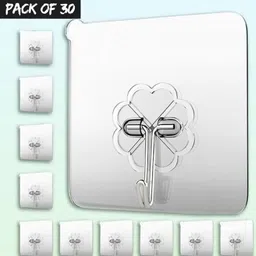 vaynjx pack of 30 · clear wall-mount durable mount hooks Hook 30-picture-35