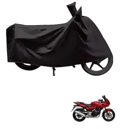 Kozdiko Polyester Black Dust &a; Waterproof Bike Body Cover with Mirror Pockets for Bajaj Pulsar 200-picture-20