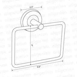 Aligarian Stainless Steel Chrome Finish Wall Mounted Square Round Base Solid Towel Ring (Pack of 4) image 2