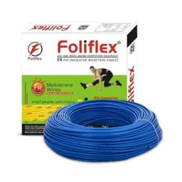 Foliflex Safety 1 Sqmm Blue Single Core FR Multistrand PVC Flexible Wire, Length: 90 m-picture-47