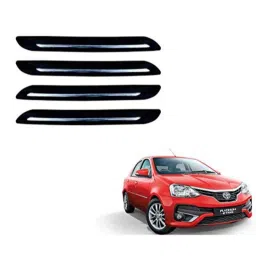 Kozdiko 4 Pcs PVC Black Car Bumper Protector Set with Chrome Strip for Toyota Etios Platinum-picture-17
