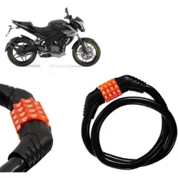 Auto Pearl Black &a; Orange 4 Digit Anti-Theft Combination Number Lock for Pulsar 200NS FI BS6-picture-43